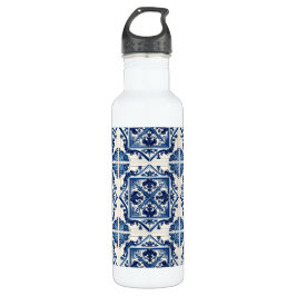 Mittelmeer-Fliesen, Portugal, Azulejo, Majolica Edelstahlflasche