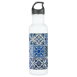 Mittelmeer-Fliesen, Portugal, Azulejo, Majolica Edelstahlflasche