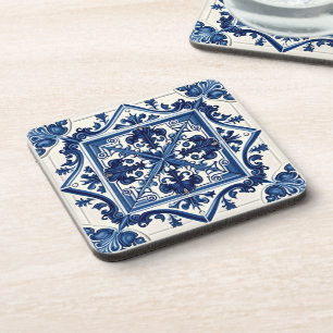 Mittelmeer-Fliesen, Portugal, Azulejo, Majolica Getränkeuntersetzer