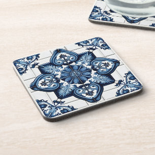 Mittelmeer-Fliesen, Portugal, Azulejo, Majolica Getränkeuntersetzer