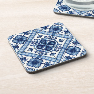 Mittelmeer-Fliesen, Portugal, Azulejo, Majolica Getränkeuntersetzer