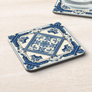 Mittelmeer-Fliesen, Portugal, Azulejo, Majolica Getränkeuntersetzer
