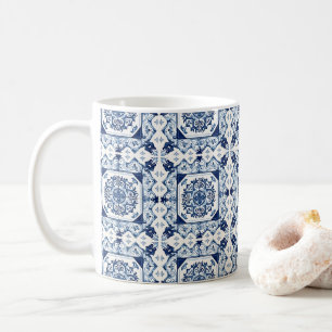 Mittelmeer-Fliesen, Portugal, Azulejo, Majolica Kaffeetasse