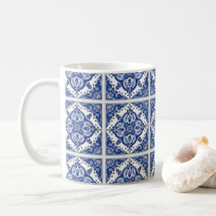 Mittelmeer-Fliesen, Portugal, Azulejo, Majolica Kaffeetasse