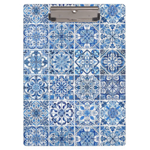 Mittelmeer-Fliesen, Portugal, Azulejo, Majolica Klemmbrett