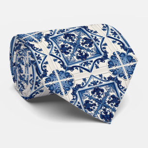 Mittelmeer-Fliesen, Portugal, Azulejo, Majolica Krawatte