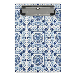 Mittelmeer-Fliesen, Portugal, Azulejo, Majolica Mini Klemmbrett