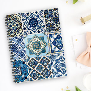 Mittelmeer-Fliesen, Portugal, Azulejo, Majolica Notizbuch