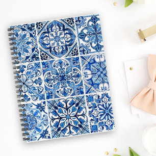 Mittelmeer-Fliesen, Portugal, Azulejo, Majolica Notizbuch