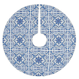 Mittelmeer-Fliesen, Portugal, Azulejo, Majolica Polyester Weihnachtsbaumdecke