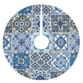 Mittelmeer-Fliesen, Portugal, Azulejo, Majolica Polyester Weihnachtsbaumdecke