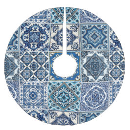Mittelmeer-Fliesen, Portugal, Azulejo, Majolica Polyester Weihnachtsbaumdecke