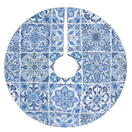 Mittelmeer-Fliesen, Portugal, Azulejo, Majolica Polyester Weihnachtsbaumdecke