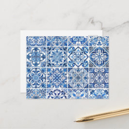 Mittelmeer-Fliesen, Portugal, Azulejo, Majolica Postkarte
