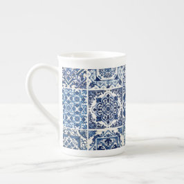 Mittelmeer-Fliesen, Portugal, Azulejo, Majolica Prozellantasse