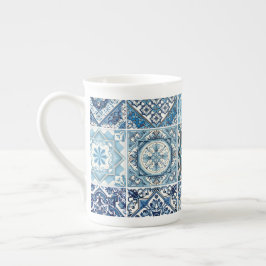 Mittelmeer-Fliesen, Portugal, Azulejo, Majolica Prozellantasse