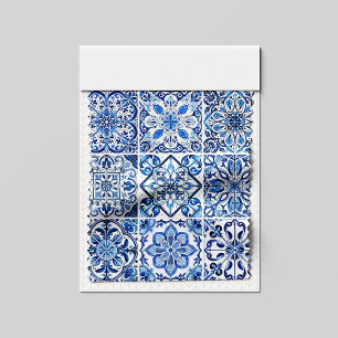Mittelmeer-Fliesen, Portugal, Azulejo, Majolica Stoff