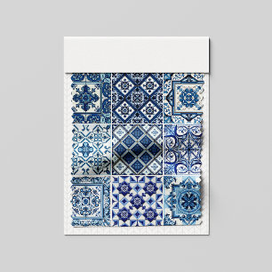 Mittelmeer-Fliesen, Portugal, Azulejo, Majolica Stoff