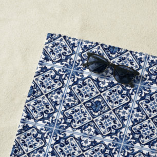 Mittelmeer-Fliesen, Portugal, Azulejo, Majolica Strandtuch
