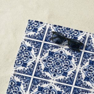 Mittelmeer-Fliesen, Portugal, Azulejo, Majolica Strandtuch