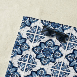 Mittelmeer-Fliesen, Portugal, Azulejo, Majolica Strandtuch