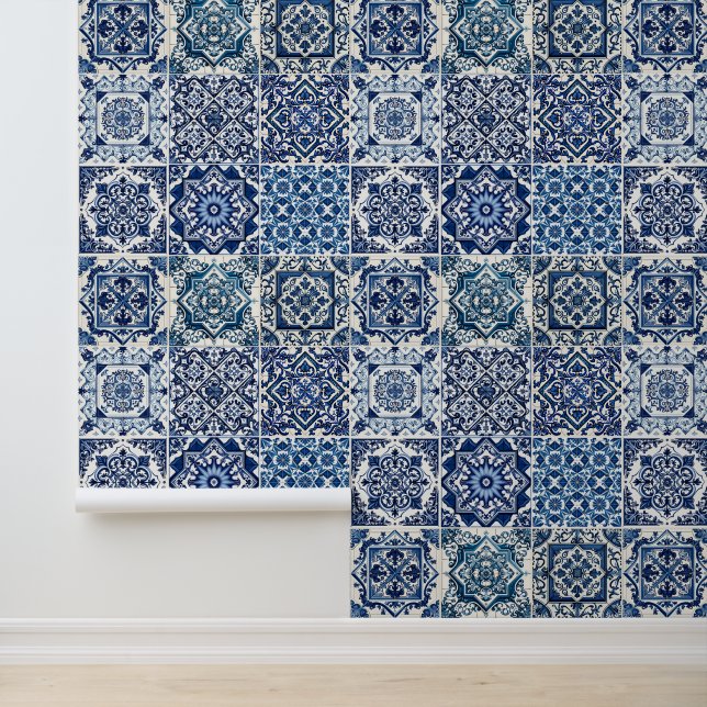 Mittelmeer-Fliesen, Portugal, Azulejo, Majolica Tapete (Anwendung)