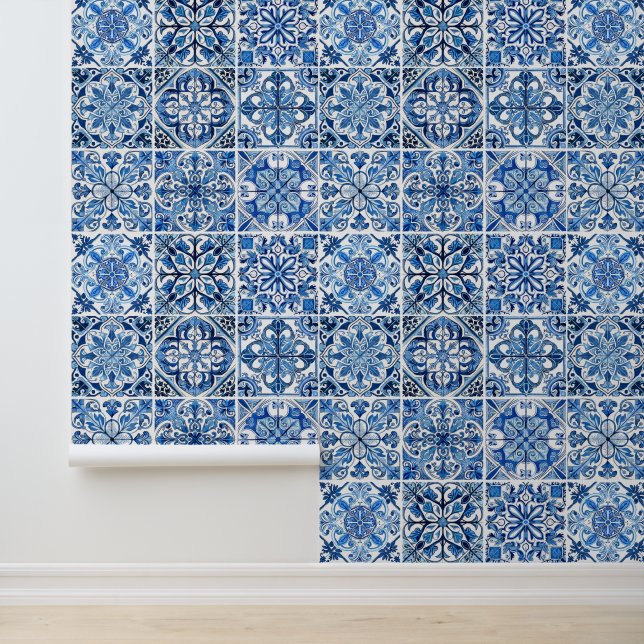 Mittelmeer-Fliesen, Portugal, Azulejo, Majolica Tapete (Anwendung)