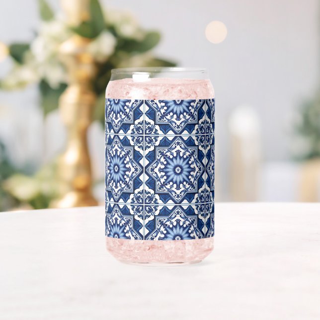Mittelmeer-Fliesen, Portugiesisch, Azulejo, Majoli Dosenglas (Insitu (Hochzeit))