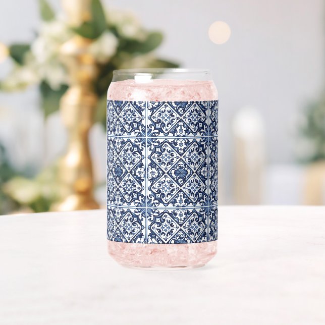 Mittelmeer-Fliesen, Portugiesisch, Azulejo, Majoli Dosenglas (Insitu (Hochzeit))