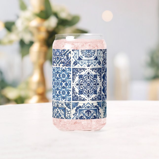 Mittelmeer-Fliesen, Portugiesisch, Azulejo, Majoli Dosenglas (Insitu (Hochzeit))