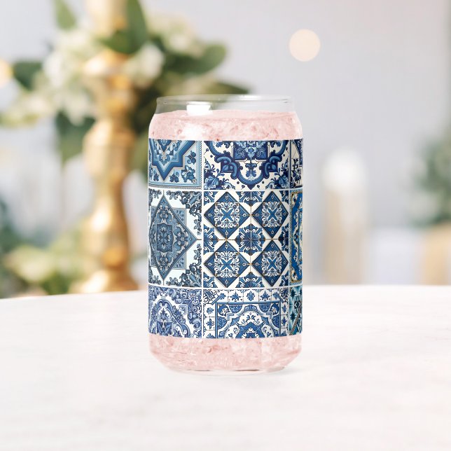 Mittelmeer-Fliesen, Portugiesisch, Azulejo, Majoli Dosenglas (Insitu (Hochzeit))