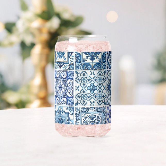 Mittelmeer-Fliesen, Portugiesisch, Azulejo, Majoli Dosenglas (Insitu (Hochzeit))