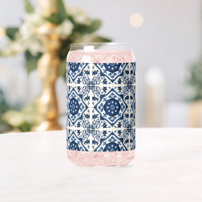 Mittelmeer-Fliesen, Portugiesisch, Azulejo, Majoli Dosenglas (Insitu (Hochzeit))
