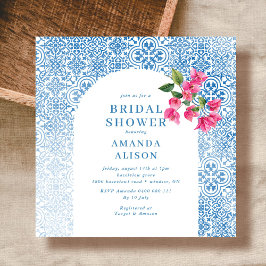 Mittelmeer-Fliesenmuster Junggesellinnenabschied Einladung