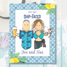 Mittelmeer Funny Couple Cartoon Cruise Door