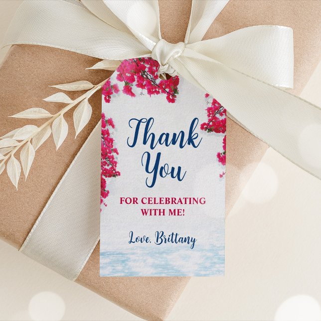 Mittelmeer Griechenland - Floral Gefallen Tag Geschenkanhänger (Mediterranean Greece Favor Tag)