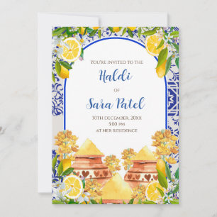 Mittelmeer-Haldi lädt italienisches Dekor Haldi ei Einladung