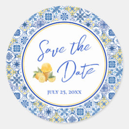 Mittelmeer-Hochzeit Save The Date-Umschlag-Siegel Runder Aufkleber