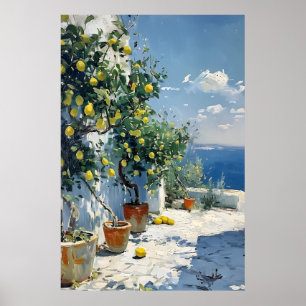 Mittelmeer-Impressionismus mit Zitronen Poster