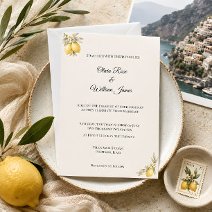 Mittelmeer-Italienische Küsten-Luxus-Hochzeit Einladung