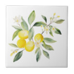 Mittelmeer Lemon Toskana Design Fliese<br><div class="desc">Mediterrane Zitrone Toskana Design Aquarell Keramik Fliesen.</div>