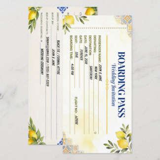 Mittelmeer-Limonen-Boarding-Pass-Hochzeit Save The Date