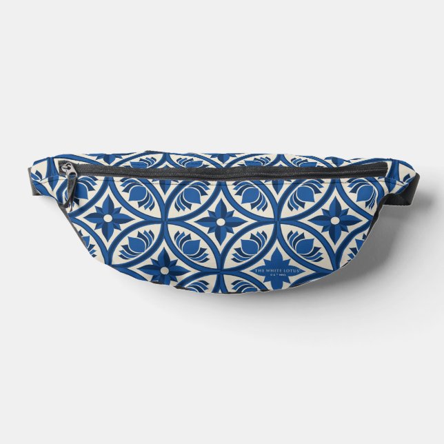 Mittelmeer Lotus Tile Muster - Der weiße Lotus Bauchtasche (Ablage )