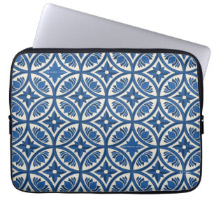 Mittelmeer Lotus Tile Muster - Der weiße Lotus Laptopschutzhülle