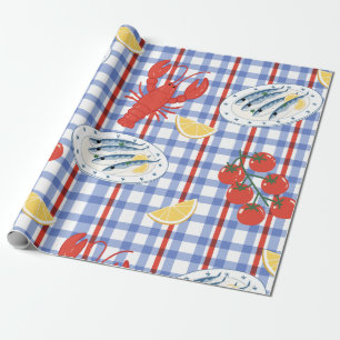 Mittelmeer-Meeresfrüchte-Markt-Muster (3) Geschenkpapier