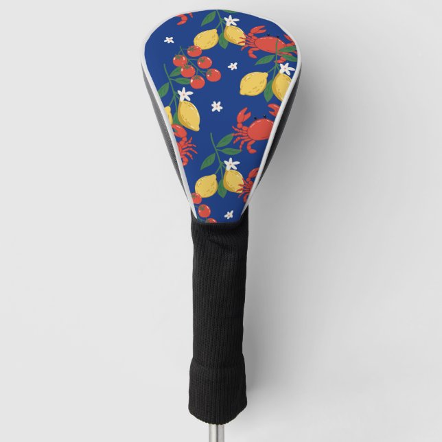 Mittelmeer-Meeresfrüchte-Markt-Muster (4) Golf Headcover (Vorderseite)