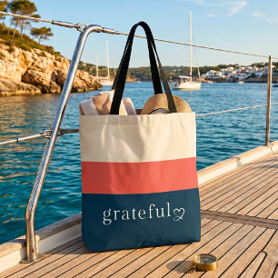 Mittelmeer-Navy-Korallen-Gratitude-Tasche mit Stre Tasche