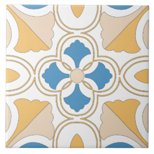 Mittelmeer Orange Blau Rosa Geometrisch Andalusisc Fliese