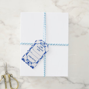Mittelmeer Portugiesisches Blaukacheldetail Geschenkanhänger