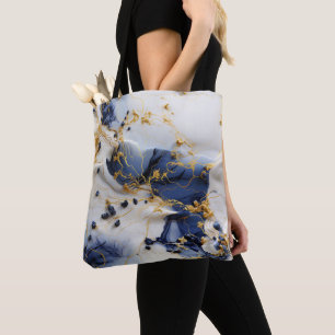 Mittelmeer-Saphir-Marmor mit goldenen Fäden Tasche